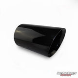 6 inch. Glossy black slash cut exhaust tip