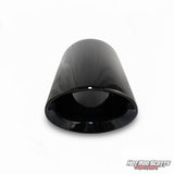 4.5 inch. Glossy black slash cut exhaust tip