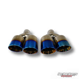 (Copy) 4 inch. Burnt slash cut dual exhaust tip (LR pair)