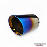 4.5 inch. Burnt slash cut exhaust tip