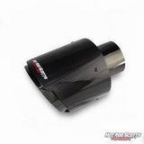 4.5 inch. Carbon fiber slash cut black chrome exhaust tip