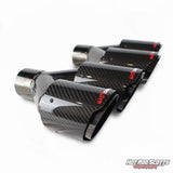 3.5 inch. Carbon fiber slash cut black chrome dual exhaust tips (LR pair) NASTYCARTEL