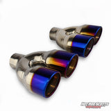 3.5 Burnt rolled edge dual quads exhaust tips (LR pair)