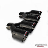 3.5 inch. Forged carbon slash cut black chrome dual quads exhaust tip (LR pair)
