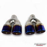 3.5 Burnt rolled edge dual quads exhaust tips (LR pair)