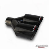 4 inch. Carbon fiber slash cut black chrome dual exhaust tips (straight)