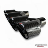 3.5 inch. Carbon fiber slash cut black chrome dual exhaust tips (LR pair) NASTYCARTEL
