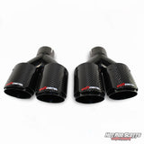3.5 inch. Carbon fiber slash cut black chrome dual exhaust tips (LR pair) NASTYCARTEL