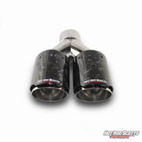 3.5 inch. Forged carbon slash cut dual exhaust tip (straight)