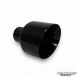 5 inch. Glossy black slash cut exhaust tip