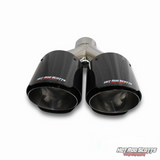 3.5 inch. Carbon fiber slash cut dual exhaust tips (straight)