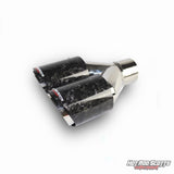 3.5 inch. Forged carbon slash cut dual exhaust tip (straight)