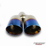 4 inch. Burnt slash cut dual exhaust tip (straight)