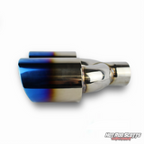 4 inch. Burnt slash cut dual exhaust tip (straight)