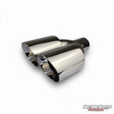 4.5 inch. Polished slash cut dual exhaust tip (straight)