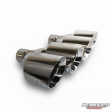 4.5 inch. Polished slash cut dual quads exhaust tips (LR pairs)
