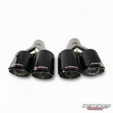 3.5 inch. Carbon fiber slash cut dual exhaust tips (LR pair)