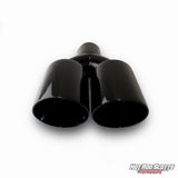 4.5 inch. Glossy black slash cut dual exhaust tip (straight)