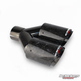 3.5 inch. Forged carbon slash cut black chrome dual exhaust tip (straight)
