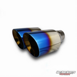 4 inch. Burnt slash cut dual exhaust tip (straight)