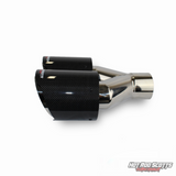 3.5 inch. Carbon fiber slash cut dual exhaust tips (straight)