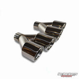 3.5 inch. Polished rolled edge dual quads exhaust tips (LR pair)