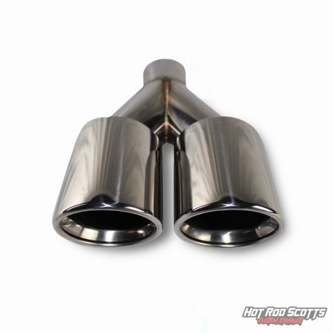 3.5 inch. Polished rolled edge dual exhaust tip (straight)
