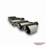 4 inch. Polished slash cut dual quads exhaust tips (LR pairs)