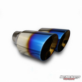 4 inch. Burnt slash cut dual exhaust tip (straight)