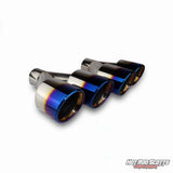 3.5 Burnt rolled edge dual quads exhaust tips (LR pair)