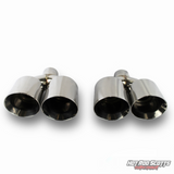 4.5 inch. Polished slash cut dual quads exhaust tips (LR pairs)