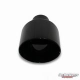 5 inch. Glossy black slash cut exhaust tip