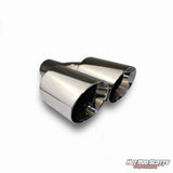 4.5 inch. Polished slash cut dual exhaust tip (straight)