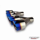 3.5 Burnt rolled edge dual quads exhaust tips (LR pair)