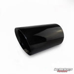 6 inch. Glossy black slash cut exhaust tip