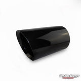 6 inch. Glossy black slash cut exhaust tip