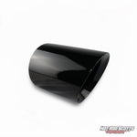 4.5 inch. Glossy black slash cut exhaust tip