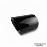 5 inch. Glossy black slash cut exhaust tip