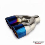 3.5 Burnt rolled edge dual exhaust tips (straight)