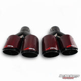 3.5 inch. Red carbon fiber rolled edge dual quads exhaust tips (LR pair) NASTYCARTEL