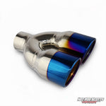 3.5 Burnt rolled edge dual exhaust tips (straight)