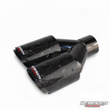 3.5 inch. Forged carbon slash cut black chrome dual exhaust tip (straight)