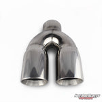 3 inch. Polished edge dual exhaust tip (straight)