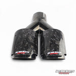 3.5 inch. Forged carbon slash cut black chrome dual exhaust tip (straight)