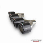 4 inch. Carbon fiber rolled edge dual exhaust tips (LR pair)