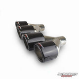 4 inch. Carbon fiber rolled edge dual exhaust tips (LR pair)