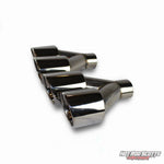 3.5 inch. Polished rolled edge dual quads exhaust tips (LR pair)
