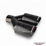 4 inch. Forged carbon slash cut black chrome dual exhaust tip (straight)