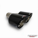 4 inch. Carbon fiber slash cut dual exhaust tips (straight)