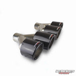 4 inch. Carbon fiber rolled edge dual exhaust tips (LR pair)